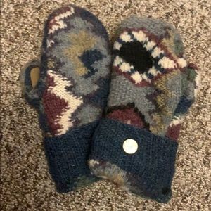 Homemade wool mittens